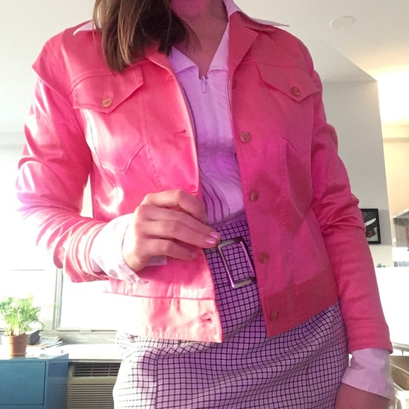 ❣️SOLD❣️Pink Satin Jacket - Picture 3 of 7